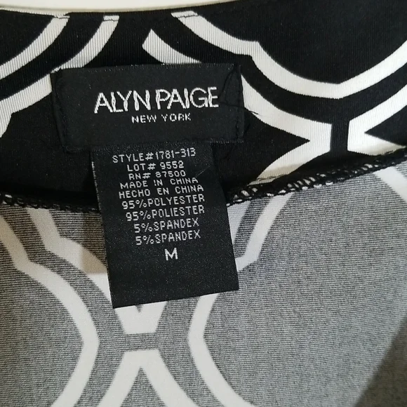 Alyn Paige New York Women's Black & White Dress Size M - Picture 2 of 5